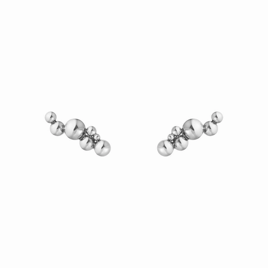 Silver Moonlight Grapes Long Earcuffs texture-silver-ornament  