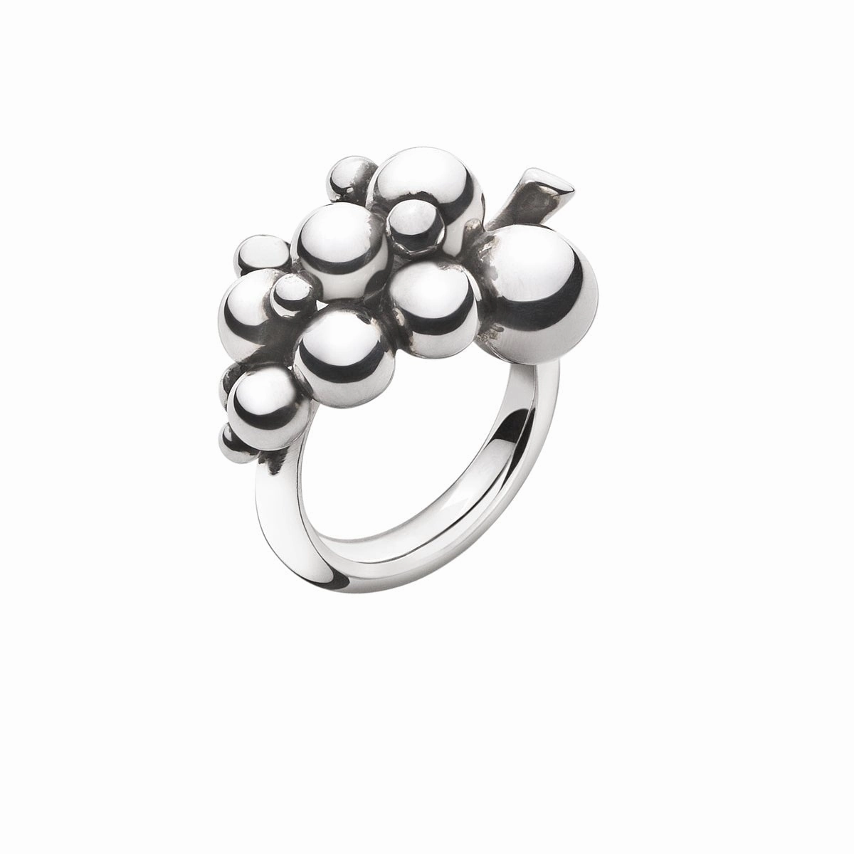 Silver Moonlight Grapes Ring texture-silver-ornament  