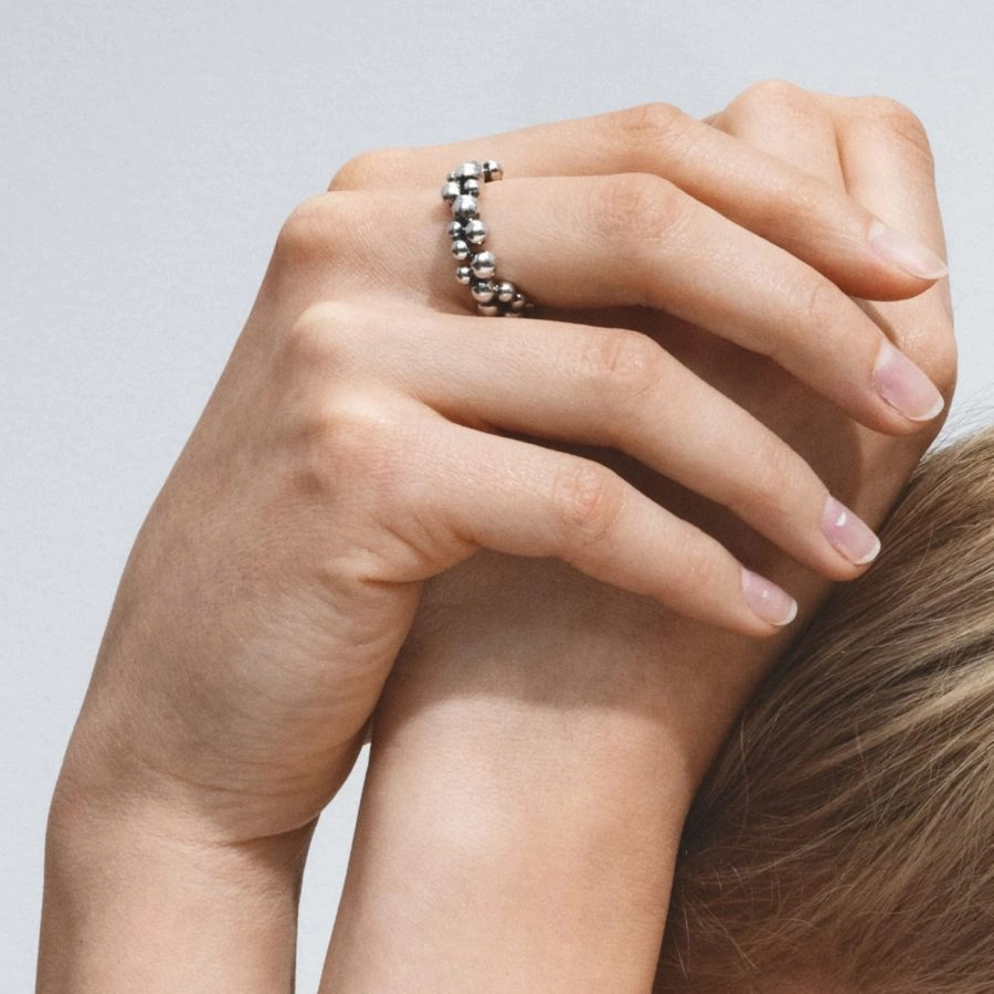 Silver Moonlight Grapes Ring