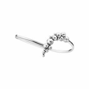 Silver Moonlight Grapes Slim Bangle texture-silver-ornament  