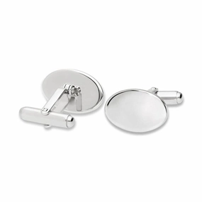 Silver Oval Highly Polished Cufflinks texture-silver-ornament  