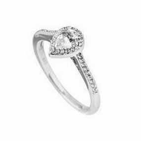 Silver Pear Shaped Cubic Zirconia Halo Cluster Ring, size O texture-silver-ornament  