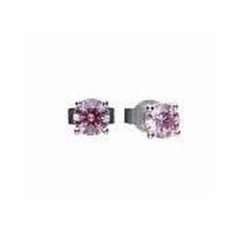 Silver Pink Cz Studs texture-silver-ornament  