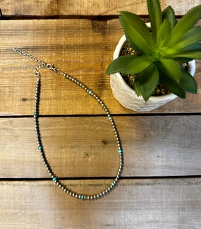 Silver Plated and Composite Turquoise Choker 4mm texture-rose-gold  