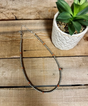 Silver Plated and Orange Choker 4mm texture-rose-gold  