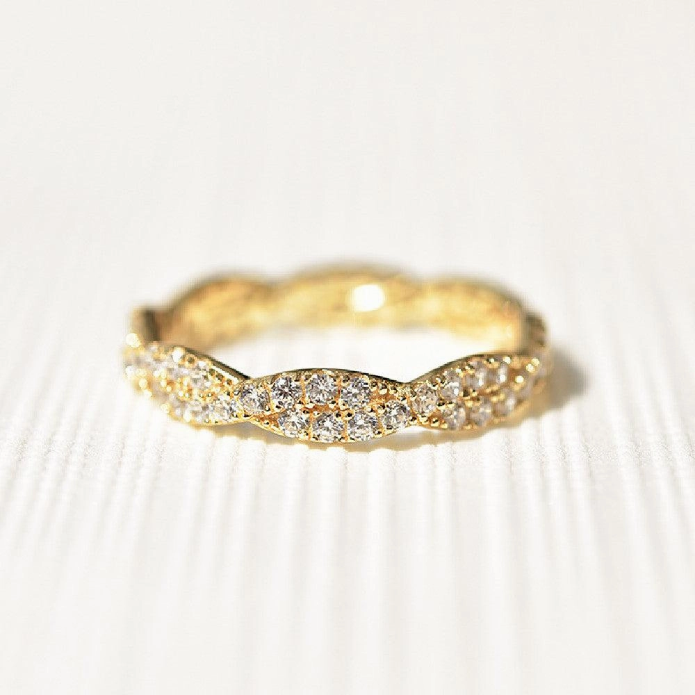 Silver Plated Full Circle Diamond Simple Ring For Women