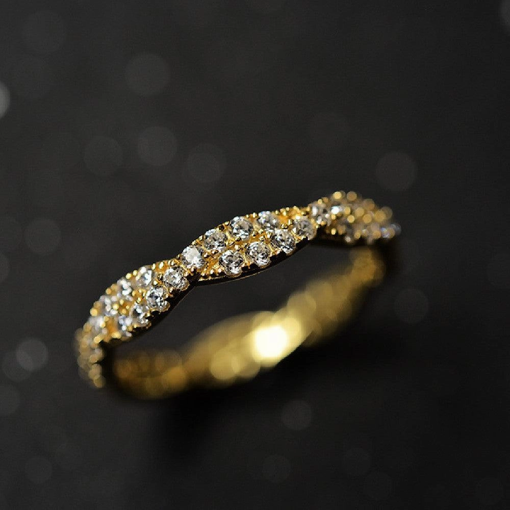 Silver Plated Full Circle Diamond Simple Ring For Women