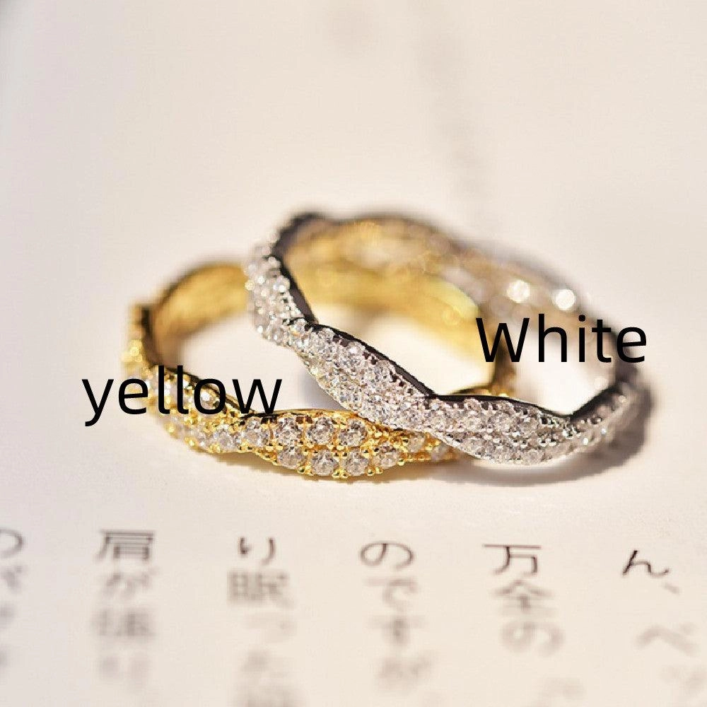 Silver Plated Full Circle Diamond Simple Ring For Women