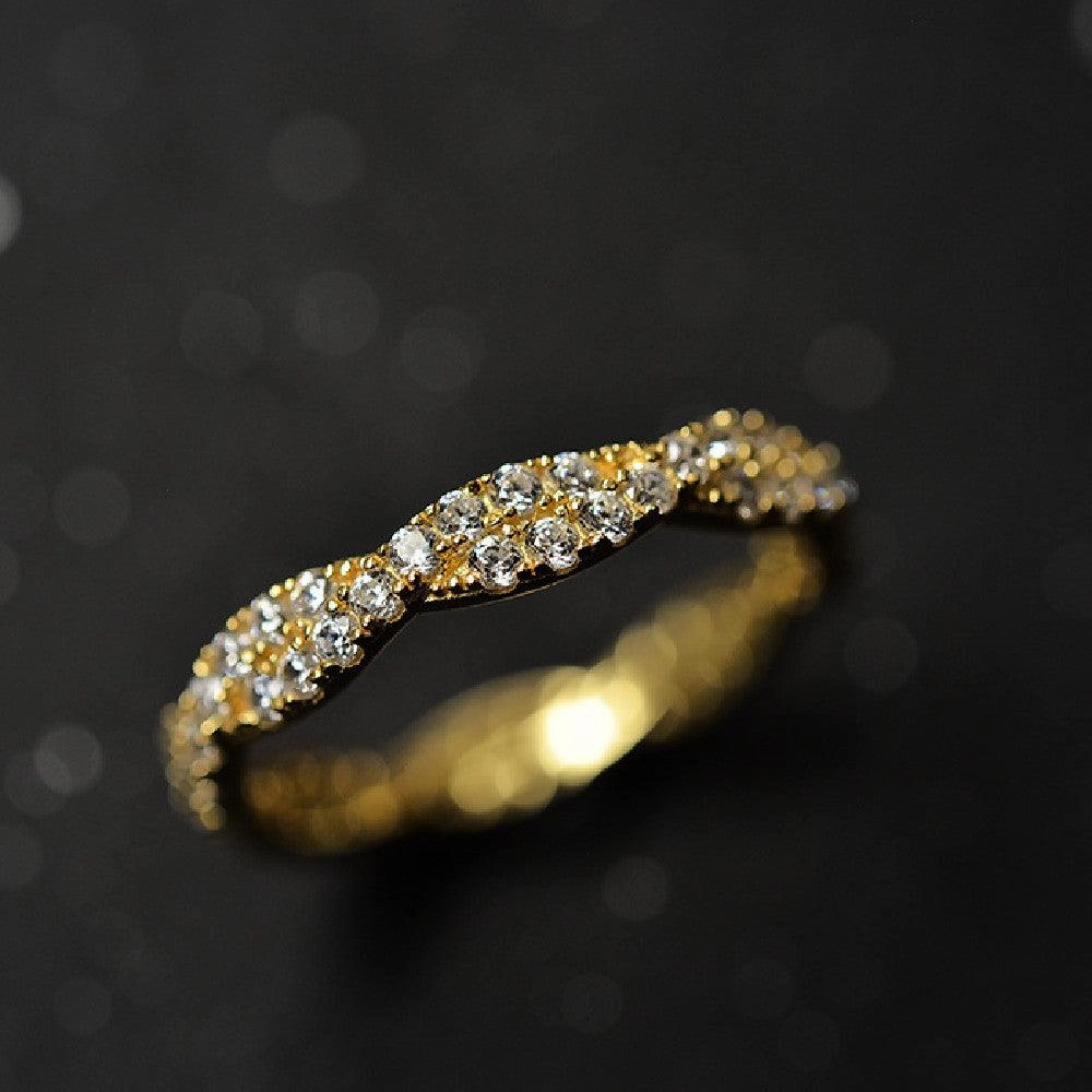 Silver Plated Full Circle Diamond Simple Ring For Women