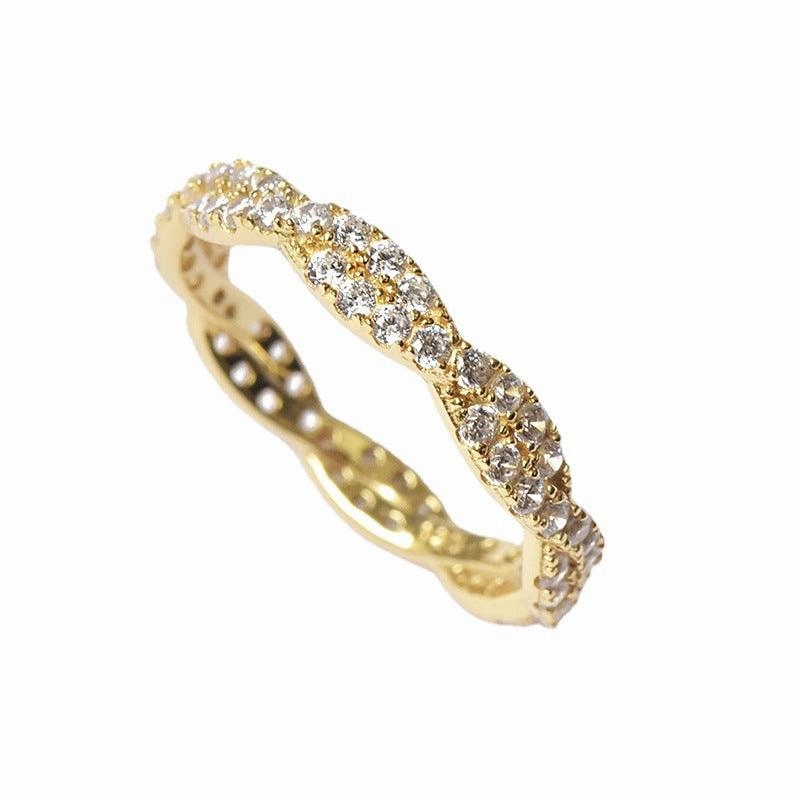 Silver Plated Full Circle Diamond Simple Ring For Women