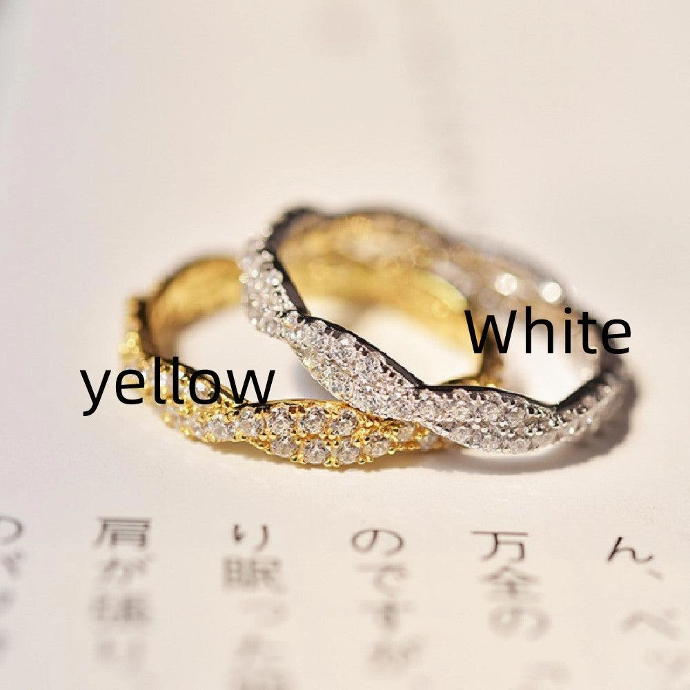 Silver Plated Full Circle Diamond Simple Ring For Women