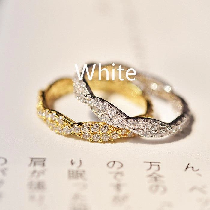 Silver Plated Full Circle Diamond Simple Ring For Women