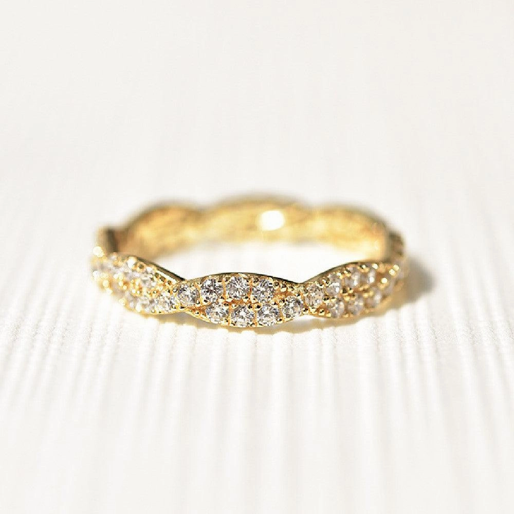 Silver Plated Full Circle Diamond Simple Ring For Women