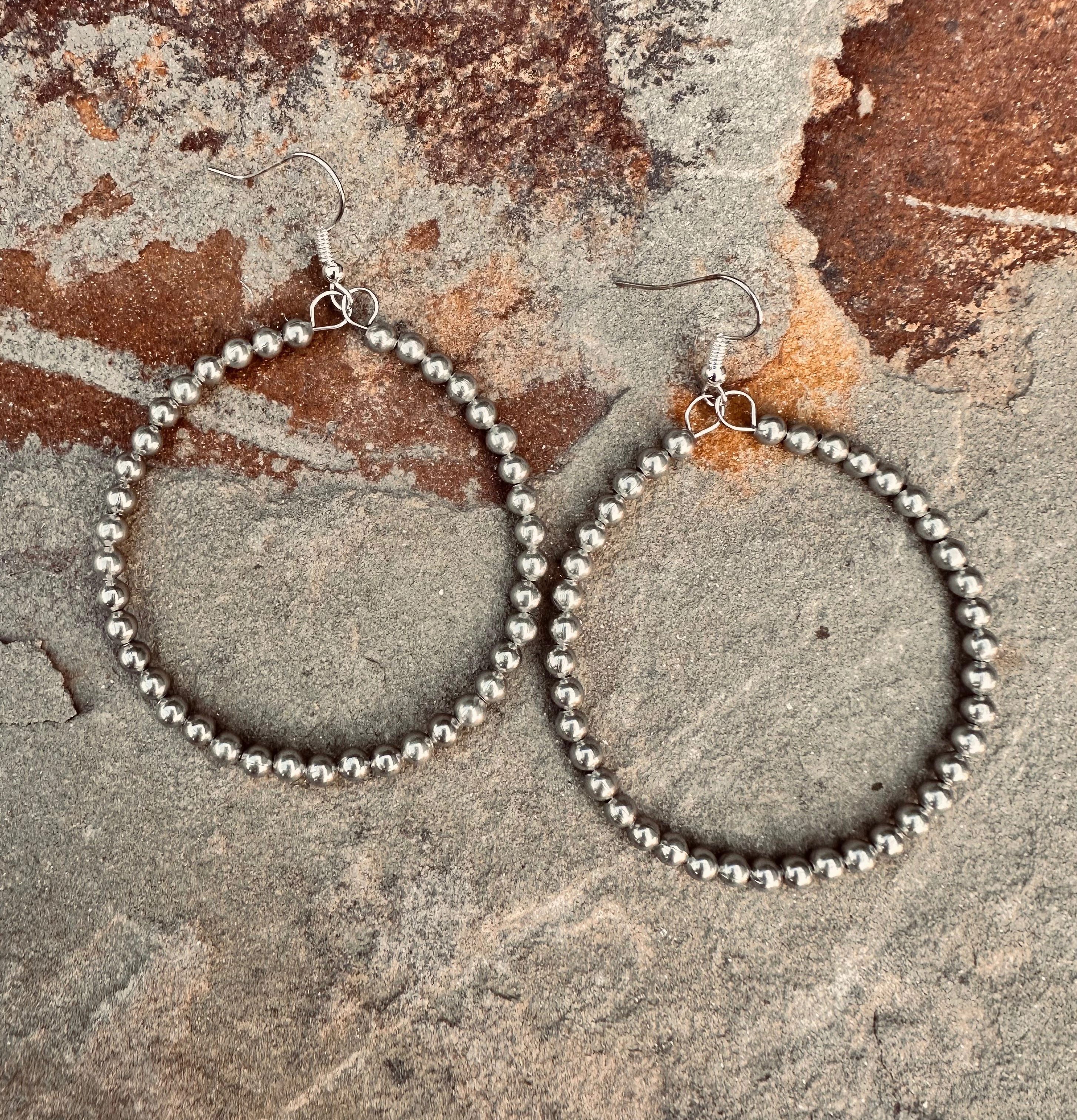 Silver Plated Hoop Earrings texture-rose-gold  