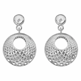 Silver Quest Filigree Circle Drop Earrings texture-silver-ornament  