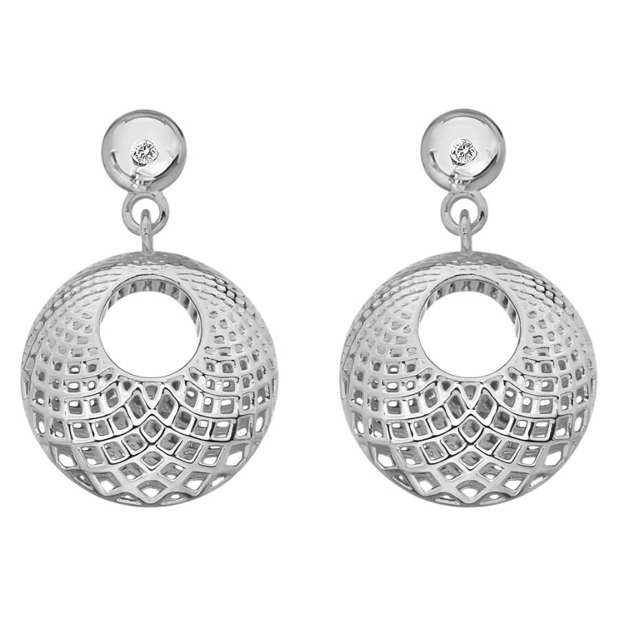 Silver Quest Filigree Circle Drop Earrings texture-silver-ornament  