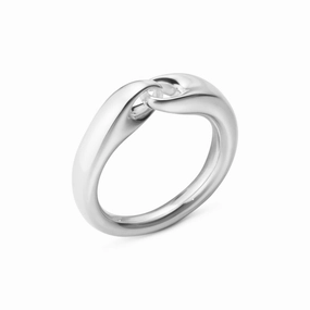 Silver Reflect Small Link Ring texture-silver-ornament  