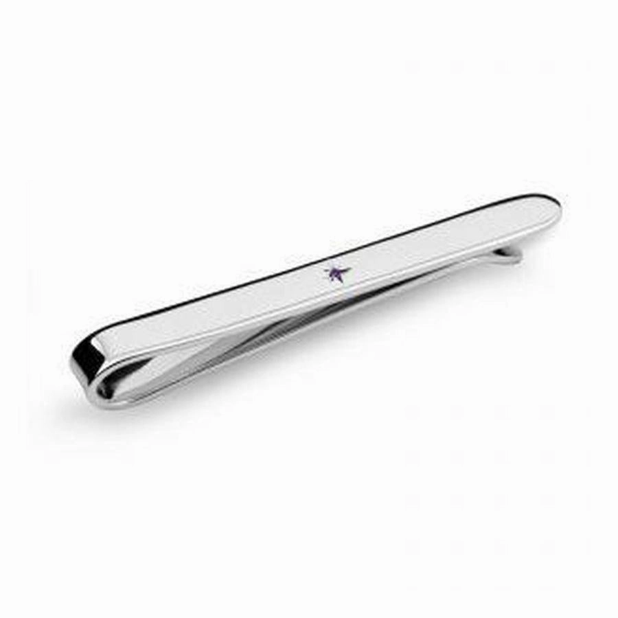 Silver Ruby Set Tie Slide texture-silver-ornament  