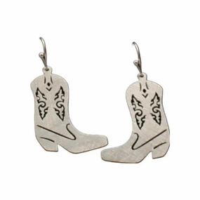 Silver Strike Earrings Cowboy Boots texture-rose-gold  