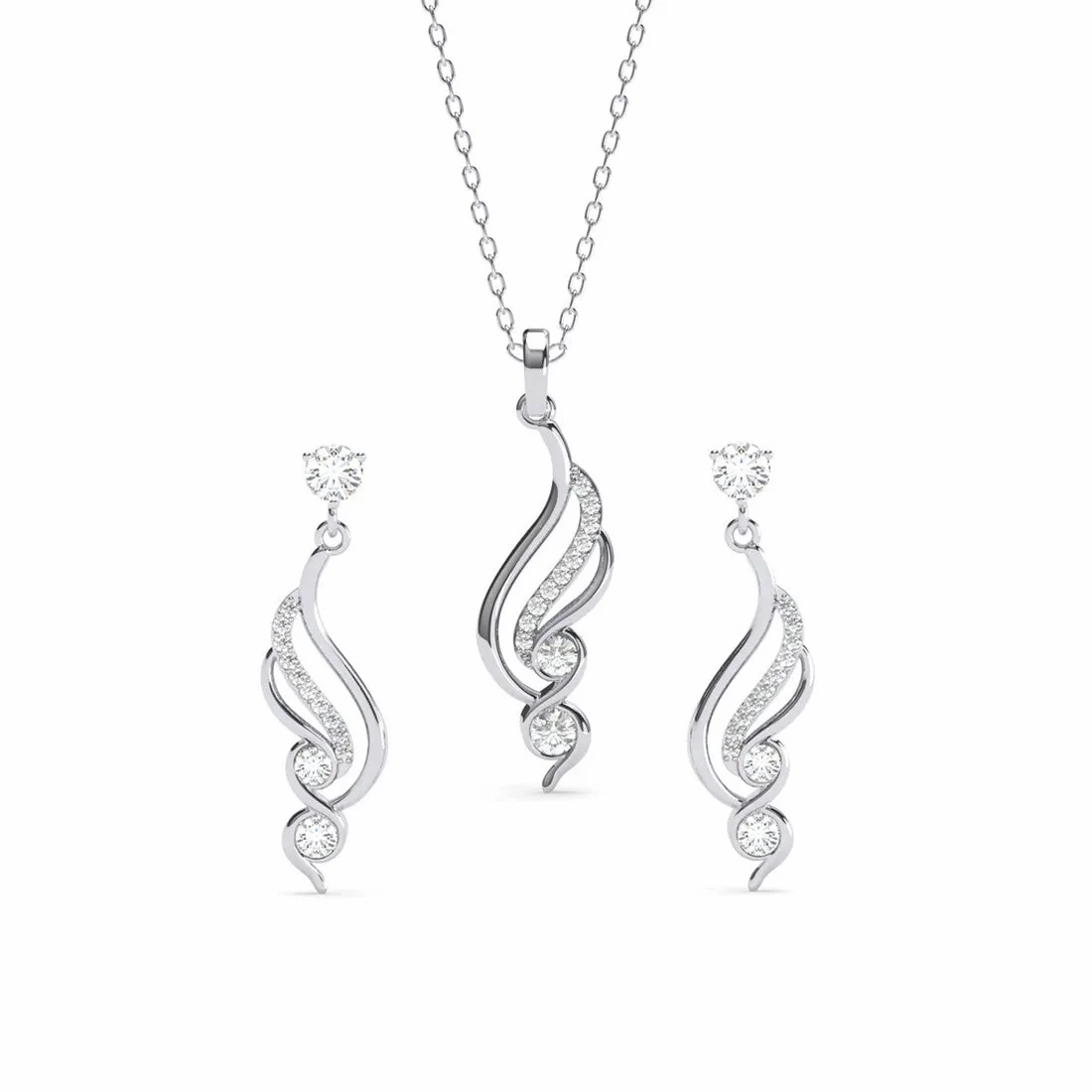 Silver Swirl Jewellery Set
