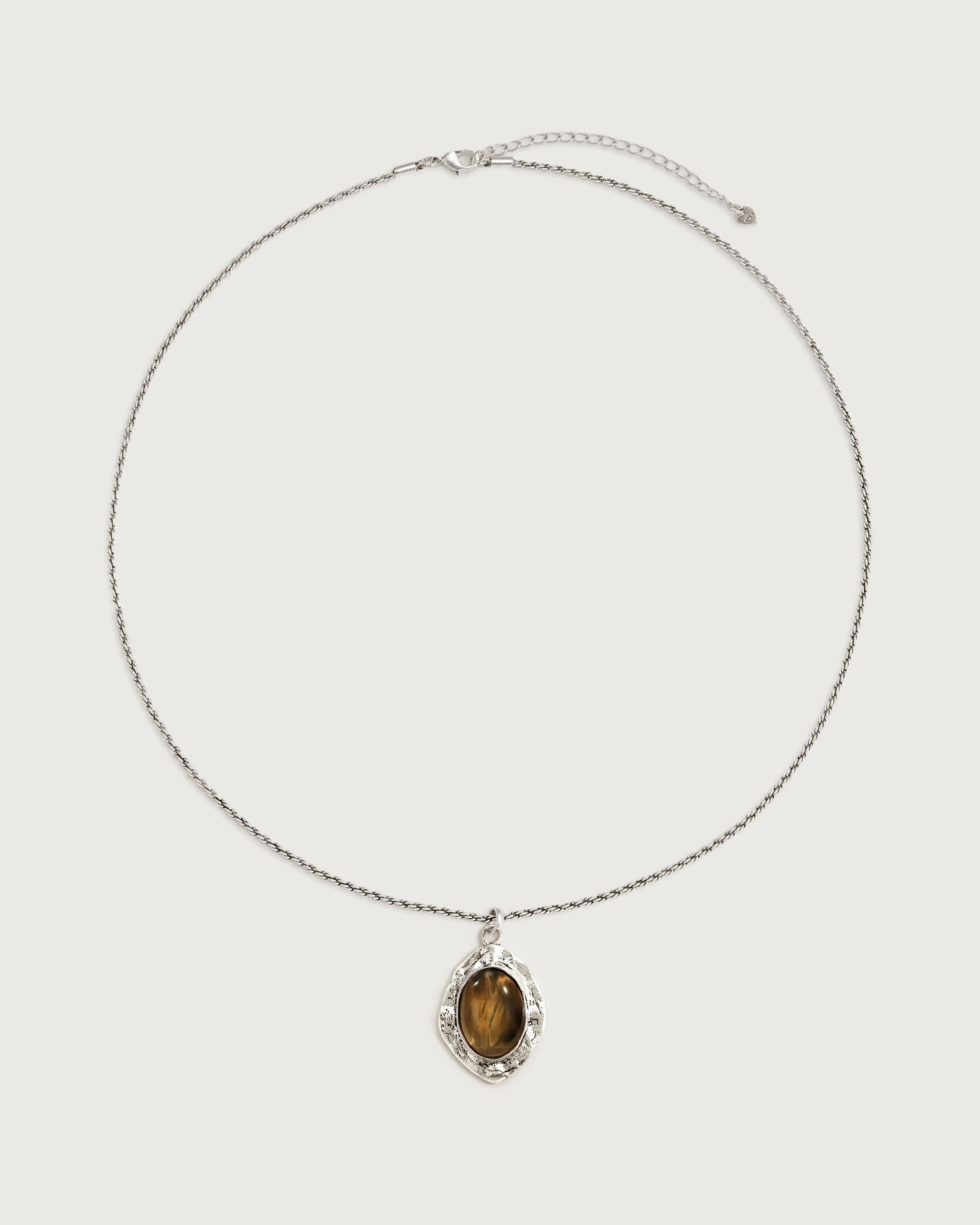 Silver Tiger's Eye Savannah Long Necklace