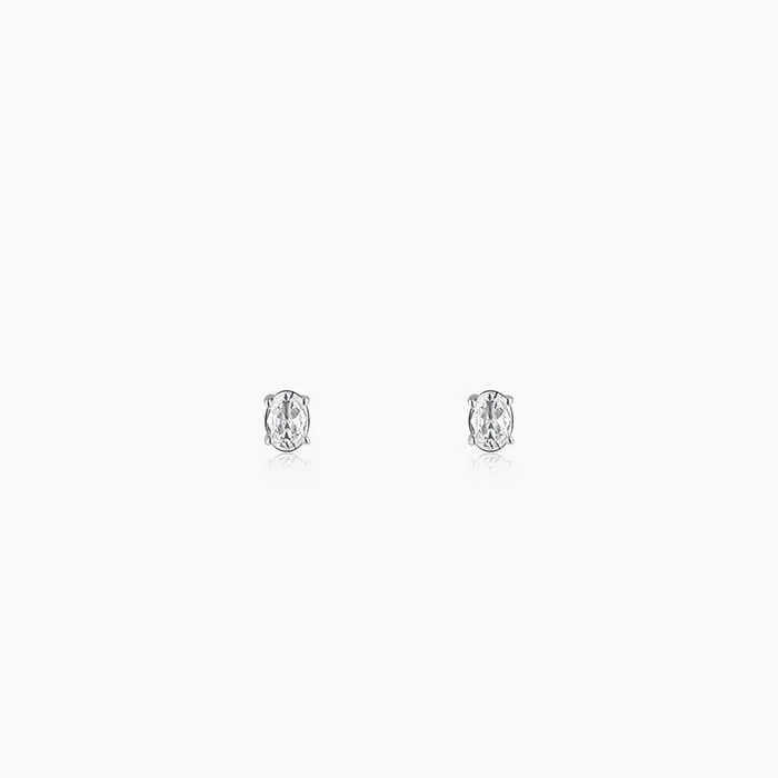 Silver Zircon Classic Stud Earrings