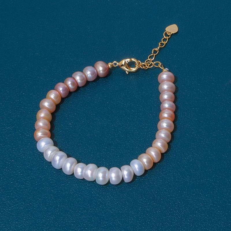 Simple 14K Gold-plated Freshwater Pearl Gradient Bracelet