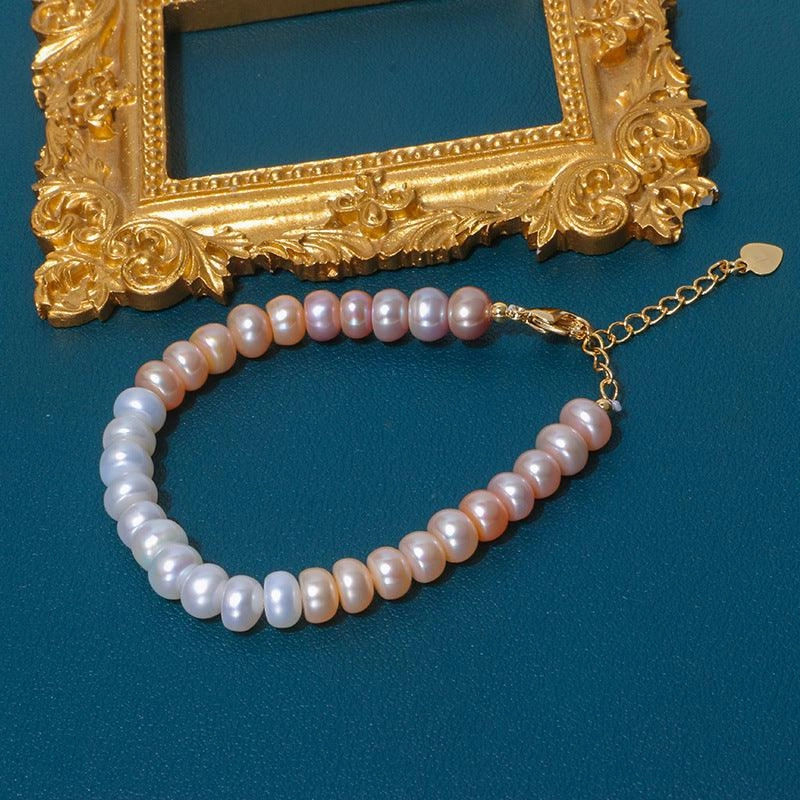 Simple 14K Gold-plated Freshwater Pearl Gradient Bracelet