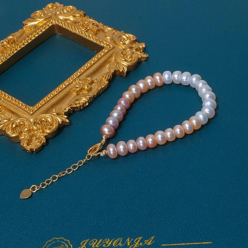 Simple 14K Gold-plated Freshwater Pearl Gradient Bracelet