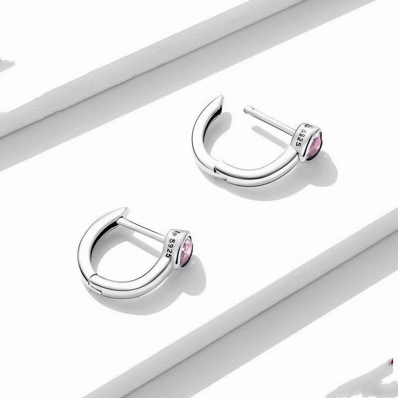 Simple And Fashionable Heart Shaped Zircon Earrings
