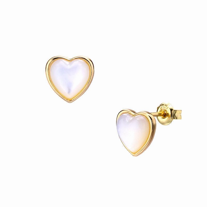 Simple Heart Shaped Pearl Earrings