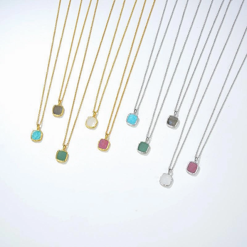 Simple Natural Tianhe Stone Moonlight Necklace 