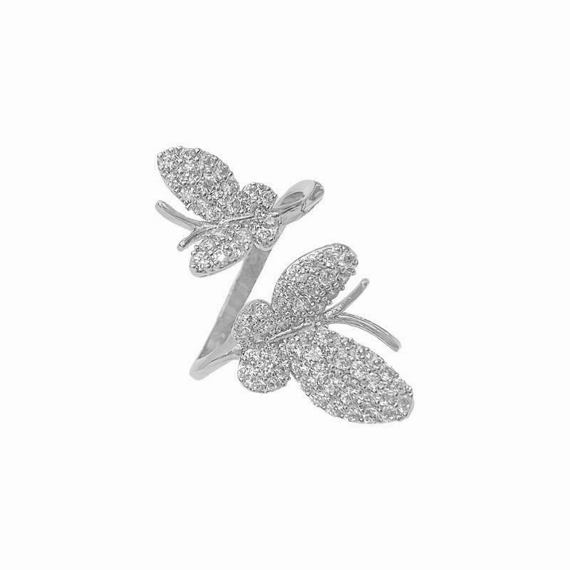 Simple Opening Adjustable Delicate Net Red Butterfly Ring