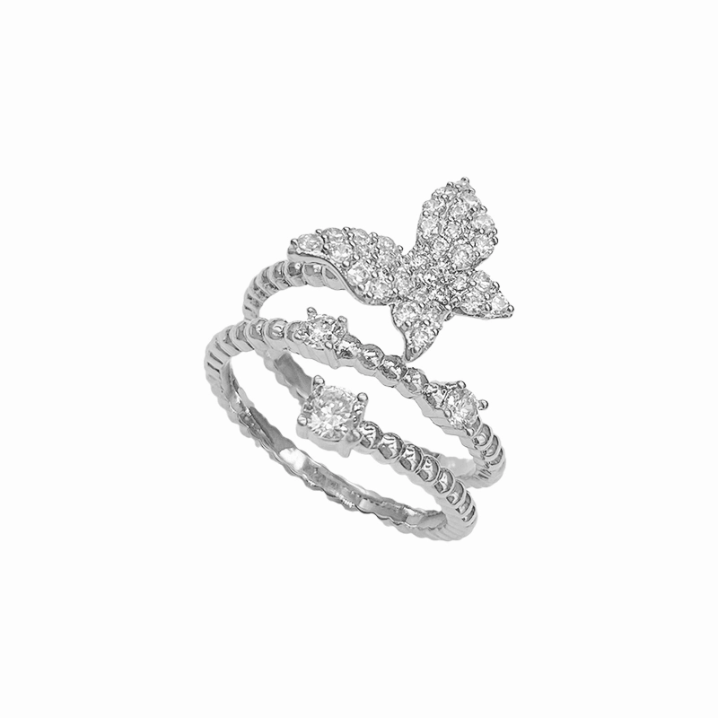 Simple Opening Adjustable Delicate Net Red Butterfly Ring