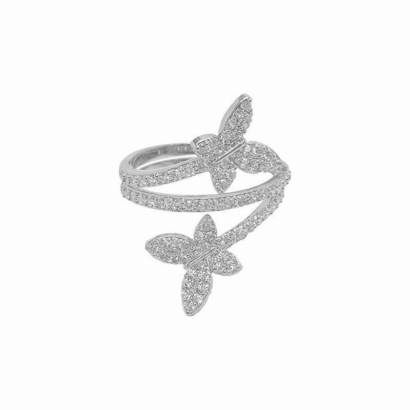 Simple Opening Adjustable Delicate Net Red Butterfly Ring