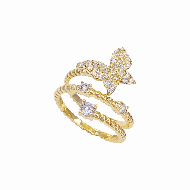 Simple Opening Adjustable Delicate Net Red Butterfly Ring