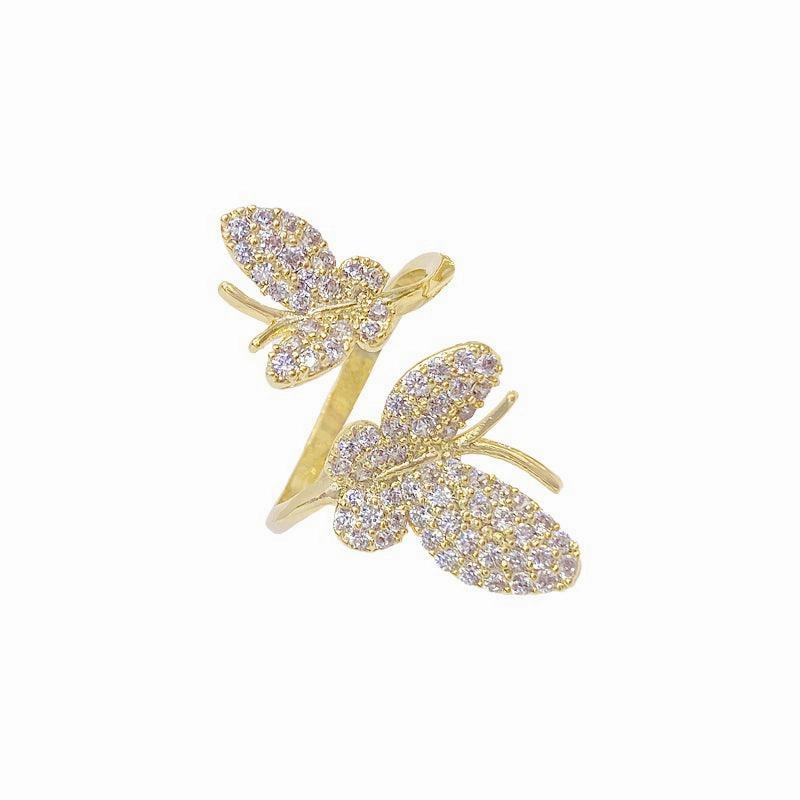 Simple Opening Adjustable Delicate Net Red Butterfly Ring