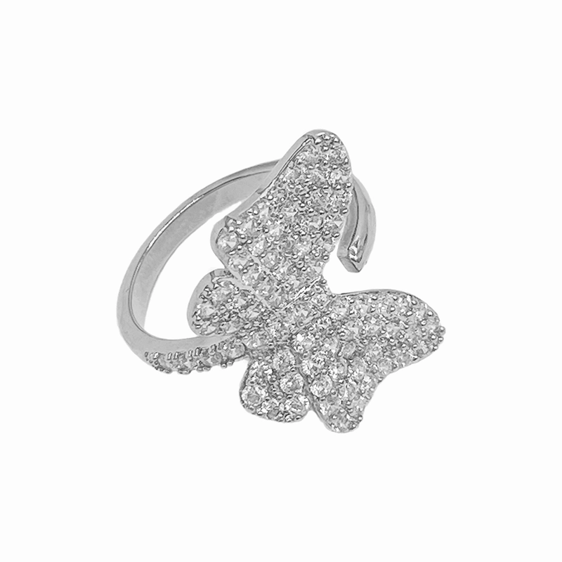 Simple Opening Adjustable Delicate Net Red Butterfly Ring