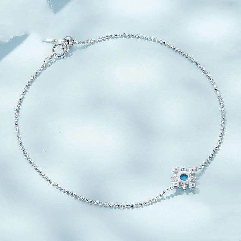 Simple Platinum Plated Round Bead Bracelet