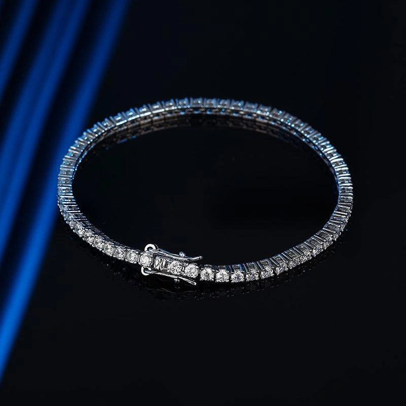 Simple Sterling Silver Bracelet Full Of Diamond Girl Girlfriends Birthday Gift