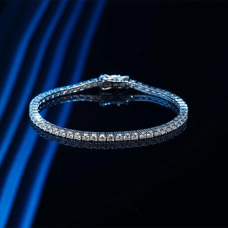 Simple Sterling Silver Bracelet Full Of Diamond Girl Girlfriends Birthday Gift
