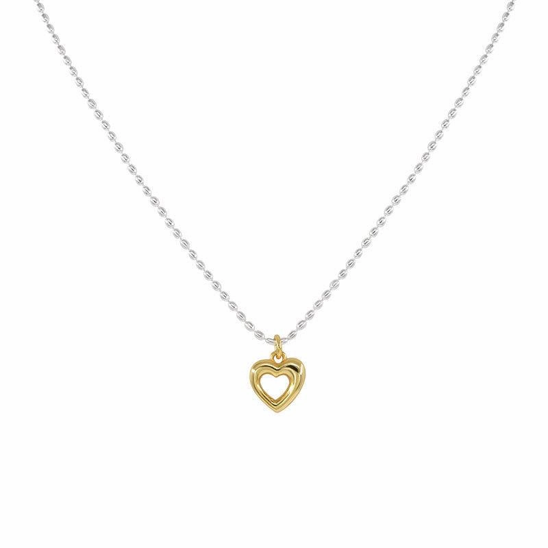 Simple Sterling Silver Niche Design Sentimental Heart Necklace
