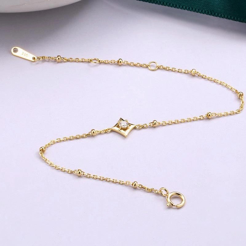 Simple Versatile Bead Chain Diamond Bracelet Girl