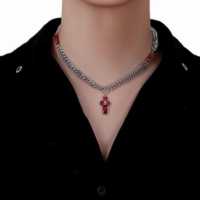 Simple Versatile Cross Titanium Steel Necklace 