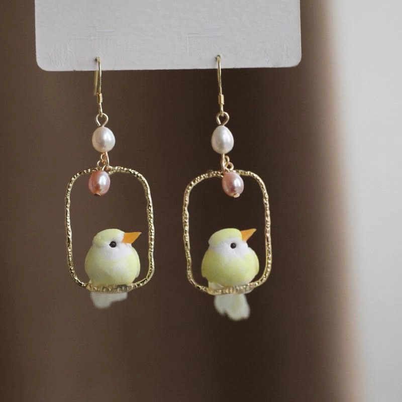 Simulated Bird Earrings With Ancient Style Creativity
