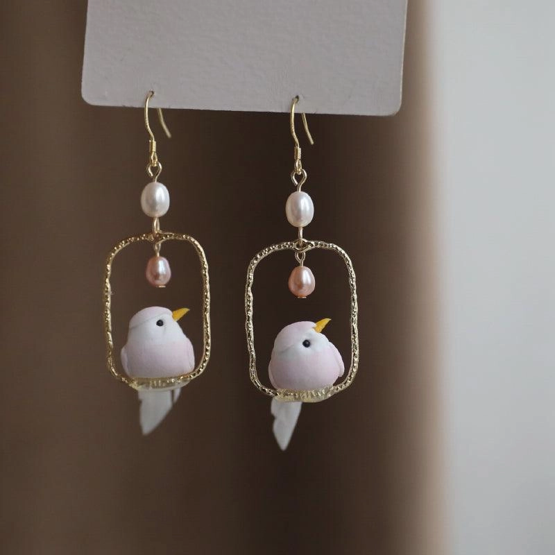 Simulated Bird Earrings With Ancient Style Creativity