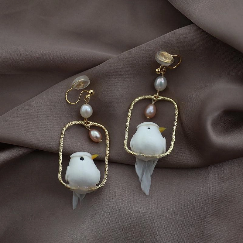 Simulated Bird Earrings With Ancient Style Creativity