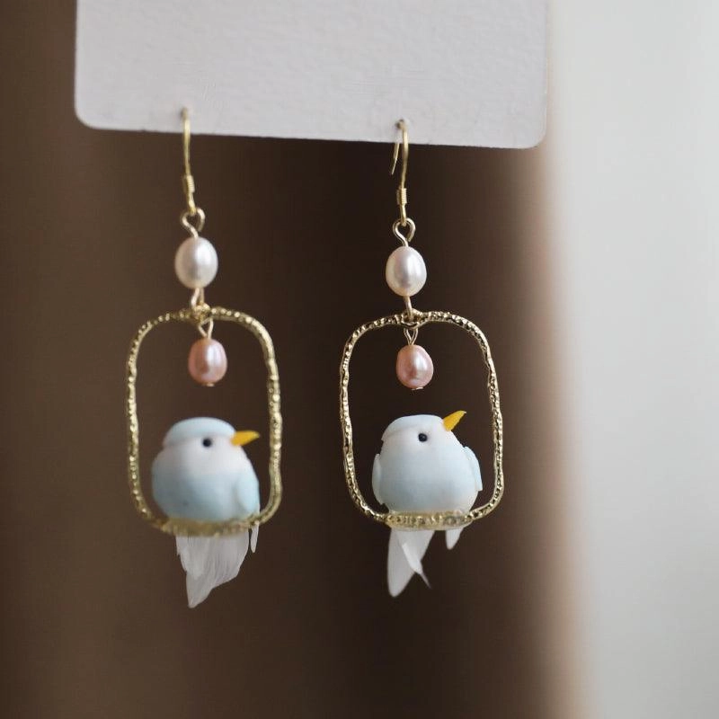 Simulated Bird Earrings With Ancient Style Creativity