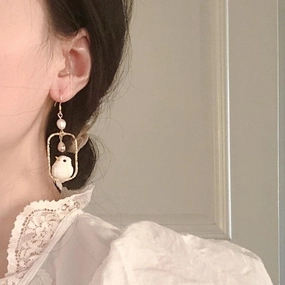 Simulated Bird Earrings With Ancient Style Creativity 