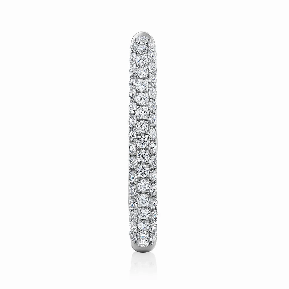 Single earring cuff with 0.49 carats* of diamond simulants in 10 carat white gold and sterling silver